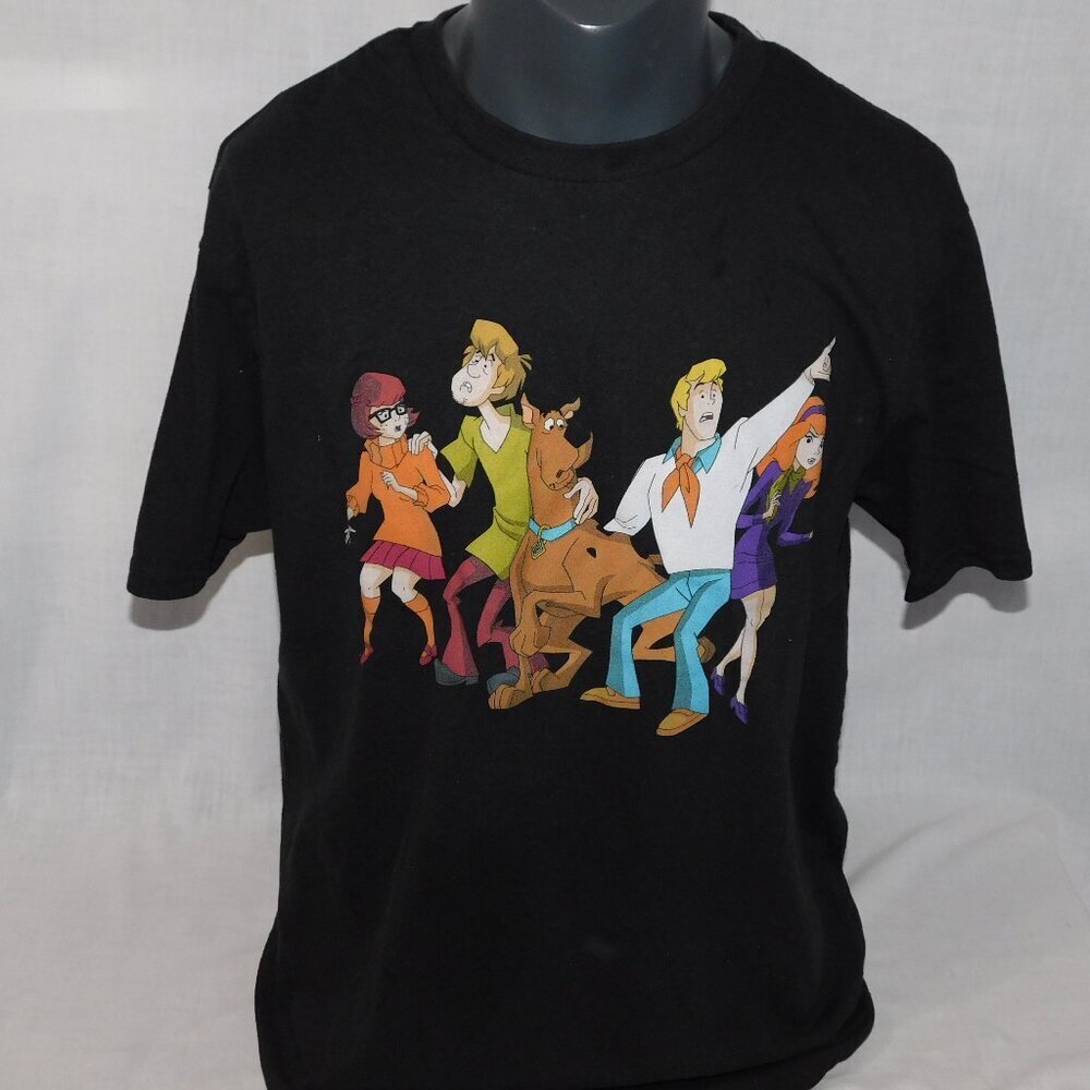 Scooby Doo and Gang Black Graphic Short Sleeve T Shirt Mens L